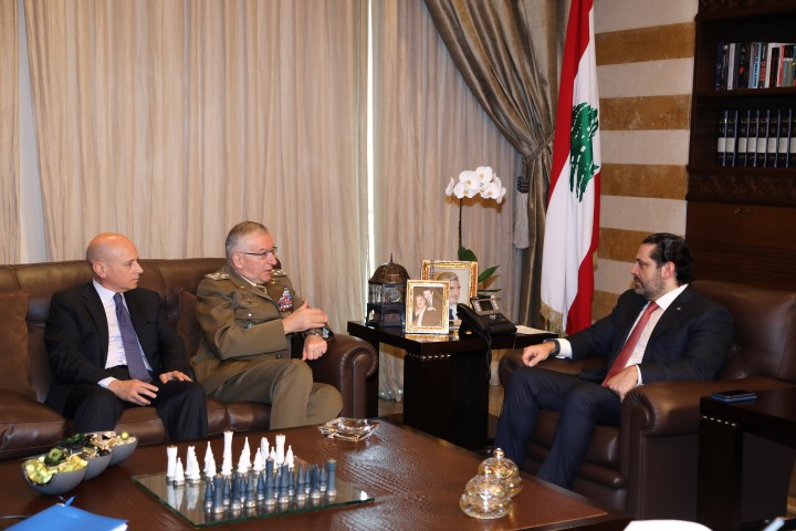 الرئيس سعد الحريري استقبل رئيس اركان الجيش الايطالي ونقيب المحامين والمدير الاقليمي للبنك الدولي