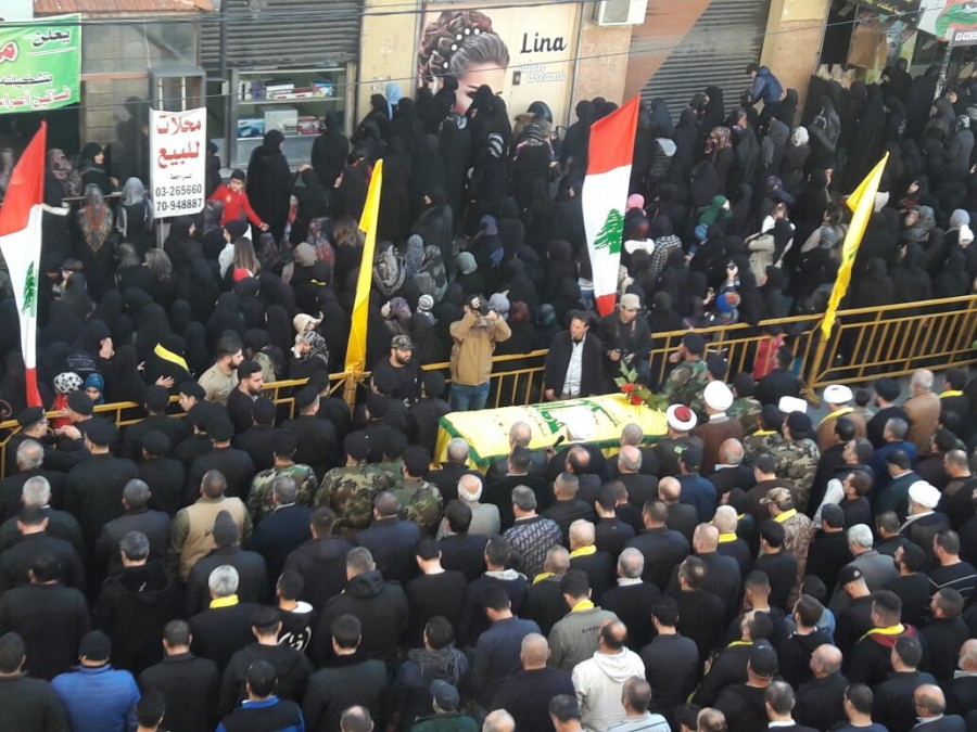 حزب الله شيع الشهيد المجاهد محمود الجبيلي في حارة صيدا