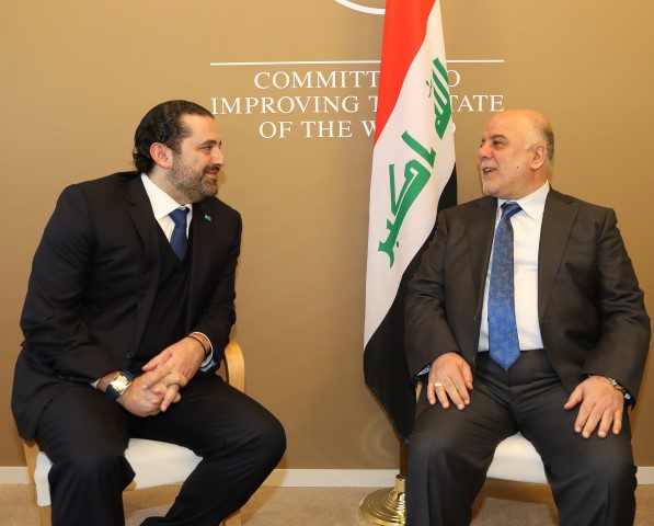 الرئيس سعد الحريري التقى في دافوس رئيس الوزراء العراقي ورئيس مجلس الوزراء رئيس ملتقى الاقتصاد العالمي