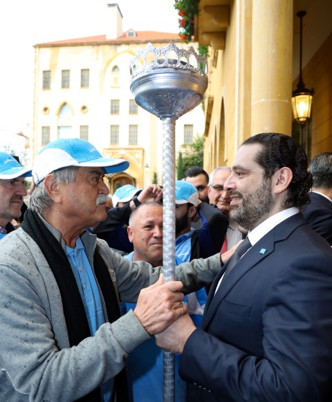 الرئيس سعد الحريري تسلم شعلة الوفاء للرئيس الشهيد رفيق الحريري