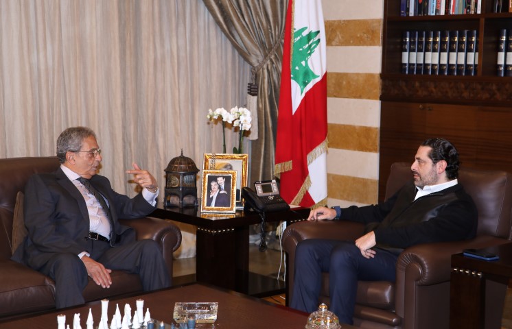 الرئيس سعد الحريري استقبل الاستاذ عمرو موسى ووفدا من اتحادات ونقابات النقل البري ووفدا من مؤسسات مالية دولية