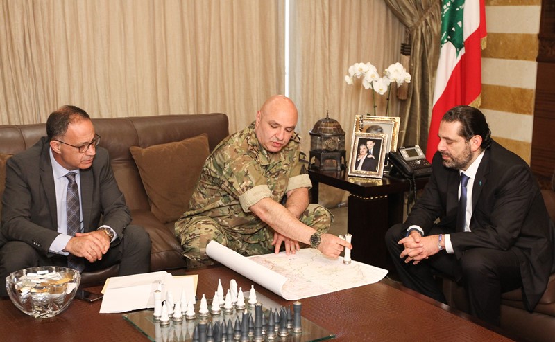 استقبل الرئيس الحريري قائد الجيش العماد جوزاف عون ومدير المخابرات العميد الركن انطوان منصور