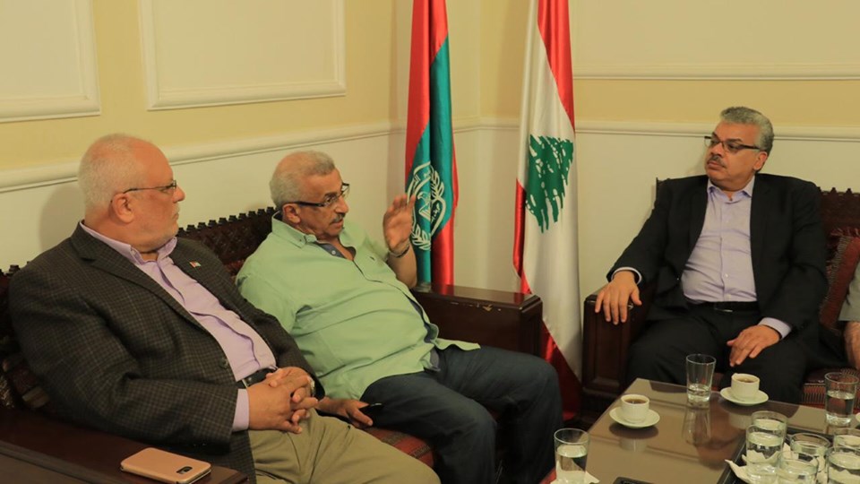 أسامة سعد يتباحث مع وفد المؤتمر الشعبي لفلسطينيي الخارج بأوضاع اللاجئين الفلسطينيين في لبنان