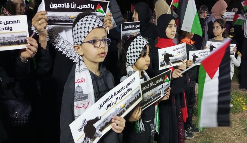 وقفة تضامنية مع القدس والأقصى في مدينة صيدا اللبنانية