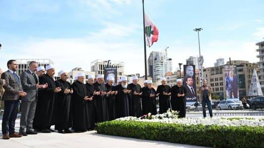 شيخ العقل يزور ضريح الرئيس الشهيد: لبنان أحوج ما يكون الى نهجه ومواقفه
