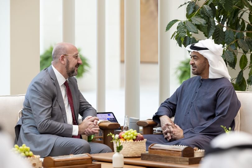 بالفيديو والصور : رئيس الدولة يبحث مع رئيس المجلس الأوروبي سبل تعزيز العلاقات بين الإمارات والاتحاد الأوروبي