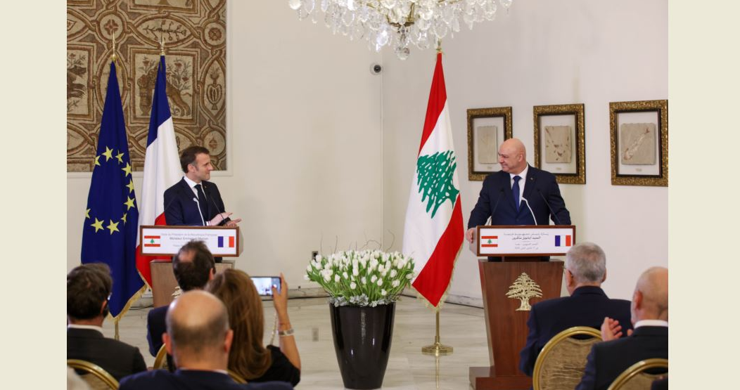 بالفيديو والصور : قمة لبنانية - فرنسية في قصر بعبدا ومحادثات بحضور بري وميقاتي