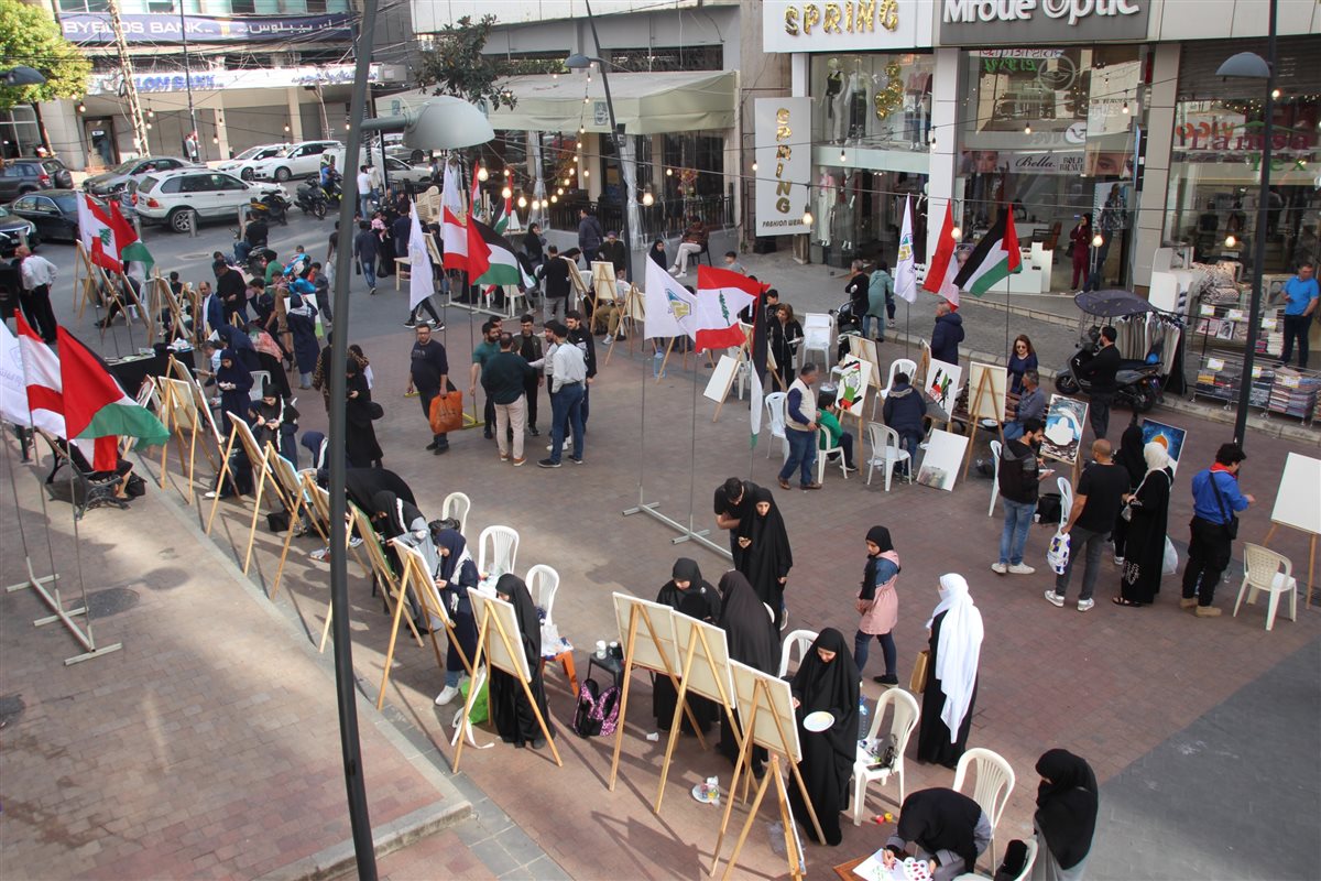 كشافة الإمام المهدي نظمت المرسم الفني في صيدا احياء ليوم القدس العالمي