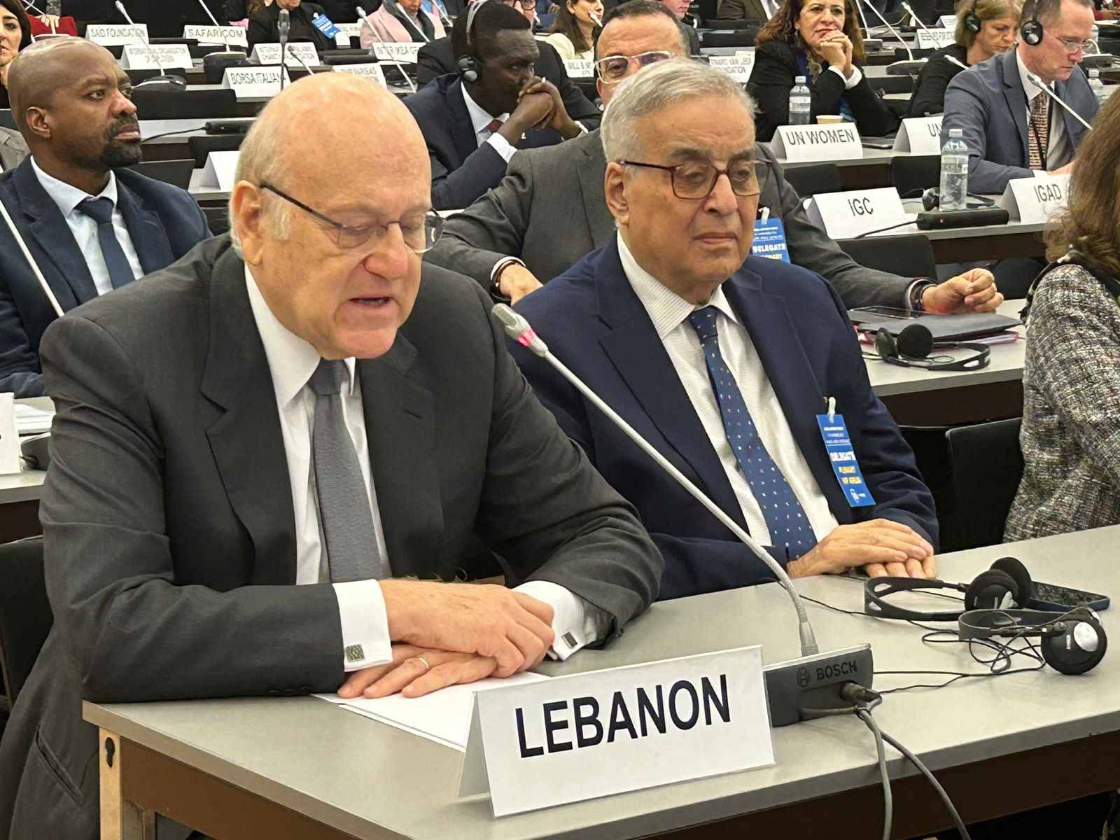 بالفيديو : ميقاتي من جنيف: اللبنانيون متّحدون على مطالبة المجتمع الدولي بحلّ قضيّة النازحين - نقلا عن قناة الجديد