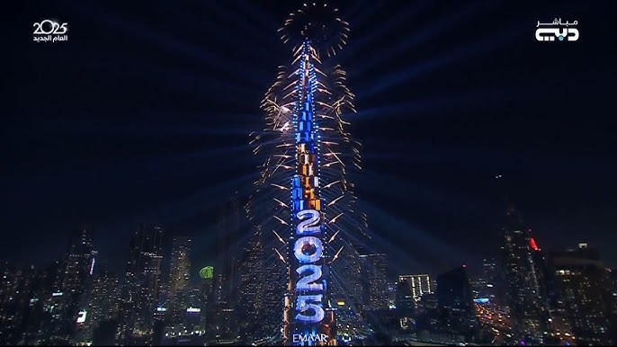 بالفيديو : احتفالات برج خليفة برأس السنة الجديدة 2025 | Burj Khaleifa fireworks at Dubai in New Year