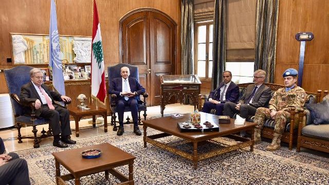 بري تابع مع الأمين العام للامم المتحدة تطورات الاوضاع في لبنان والمنطقة: لإلزام إسرائيل وقف عدوانها وتطبيق إتفاق تشرين الثاني